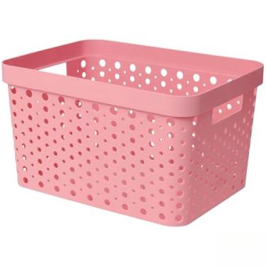 Imagem de Cesto Organizador 17 Litros Caixa Organizadora 36x27x20 Cesta(Rosa sem Tampa)