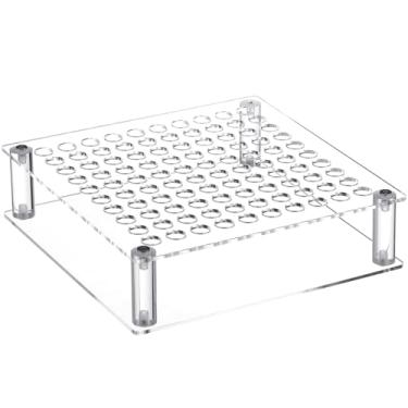 Imagem de Honeydak Suporte de acrílico para exibição de caneta com 100 furos, organizador de mesa de plástico, para pincéis, marcadores, pincéis de maquiagem, armazenamento em casa e escritório