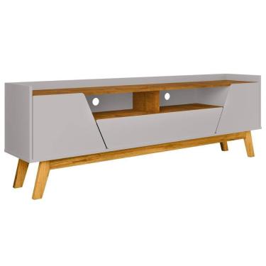 Imagem de Rack Para Sala De Estar 70 Pol 180cm Morello B02 Off White Naturalle - Lyam Decor