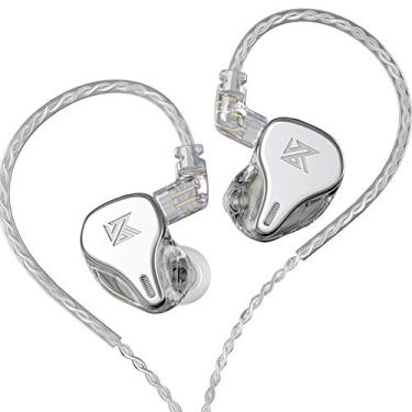 Imagem de Fone de ouvido intra-auricular dinâmico tipo matriz KZ DQ6 com três unidades, isolamento de ruído estéreo HiFi IEM com fio, fones de ouvido/fones de ouvido com cabo destacável (sem microfone, prateado