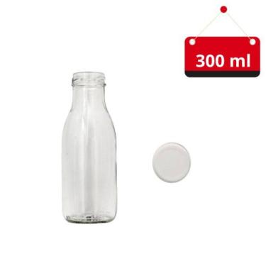 Imagem de Kit Garrafa de vidro suco 300 ml com tampa e lacre (10 Unidades) - Imp