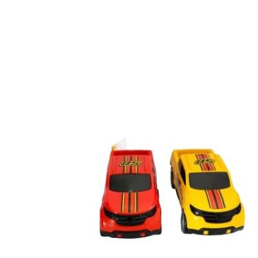 Imagem de Carrinhos de Brinquedo em Miniatura, Vermelho e Amarelo, 2 Peças, Modelo Esportivo com Listras