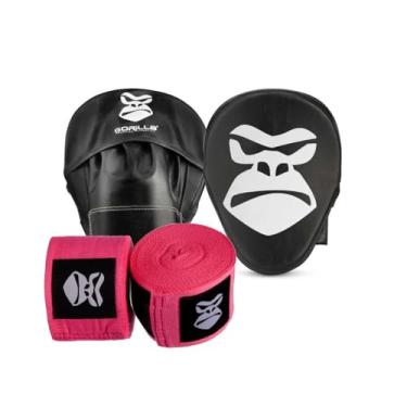 Imagem de Manopla De Foco Aparador Soco Muay Thai Boxe + Faixa de Mao Fita Esportiva Bandagem Atadura Gorilla