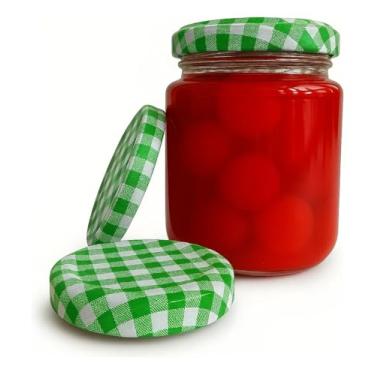 Imagem de Kit Com 24 Potes Vidro Nadir Figueiredo Belém 240ml Tampa E Lacre (Xadrez Verde)