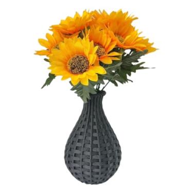 Imagem de Arranjo Vaso + Flor Girassol Planta Artificial(Preto)