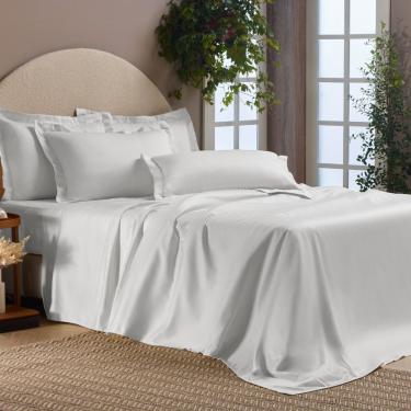 Imagem de Jogo De Cama 1000 Fios Millenium 6 Peças Appel Branco - Queen