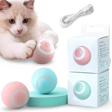 Imagem de Bola Elétrica Inteligente Pet, Bola usb elétrica, Brinquedo pet Gato Cachorro, Bolinha giratória Que Mexe Sozinha - Diversão para seu Pet! (Rosa)