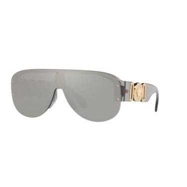 Imagem de Óculos de sol Versace VE 4391 311/6G Cinza Transparente Plástico Escudo Lente Espelho Cinza