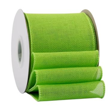 Imagem de Ribbonitlux Fita De Juta Verde-Maçã Com Arame, 10 Cm X 20 Jardas, Borda Para Embrulho Presente, Laço Grande, Guirlanda E Decoração Árvore Natal