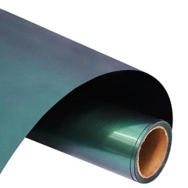Imagem de FUNKAKA Rolo De Vinil Camaleão Htv, Transferência Térmica, 30 Cm X 2,7 M, Verde Para Roxo, Degradê, Passar A Ferro Em Camisetas, Mudança Cor, Pu Elástico, Todos Os Cortadores, Máquina Fácil Cortar E