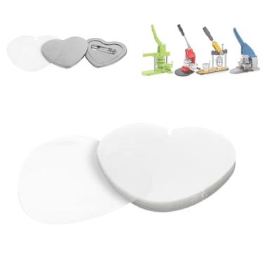 Imagem de Happizza Película Protetora Transparente Para Crachás Em Formato De Coração, 200 Unidades, Máquina Fazer Botões Coração 2,24" E 57 Mm, Plástico Faça Você Mesmo, Peças Folha Mylar