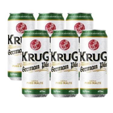 Imagem de Kit 06un Cerveja Krug German Pils Lata 473ml