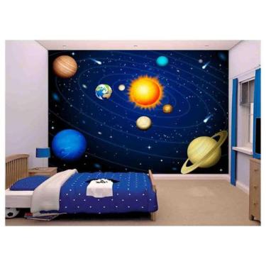Imagem de Papel De Parede Infantil Espaço Sistema Solar Azs68 - Você Decora