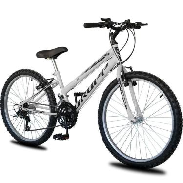 Imagem de Bicicleta Aro 24 Infantil Feminina 18 Vel Marchas Dropp Sport Freio V-brake - Branco+preto - único Branco+preto