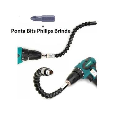 Imagem de Eixo Extensor Parafusadeira Prolongador Haste Flexível 29,5cm + Brinde