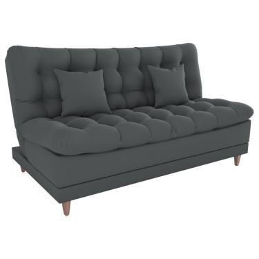 Imagem de Sofa Cama 2 Lugares 185 cm Duda Veludo Light B250 Cinza Milani Store