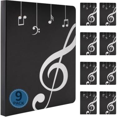Imagem de Pasta de música, pasta de partituras, pacote com 9 fichários, suporte de armazenamento coral de música, pasta de banda (9)
