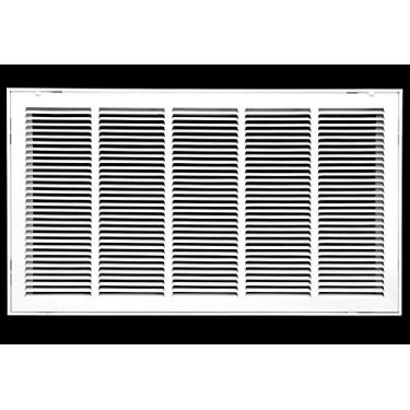 Imagem de Grade de filtro de ar de retorno de aço de 86,4 cm x 40,6 cm para filtro de 2,5 cm - abas de plástico fáceis para rosto/porta removíveis - Capa de duto HVAC - Face plana estampada - branca [Dimensões