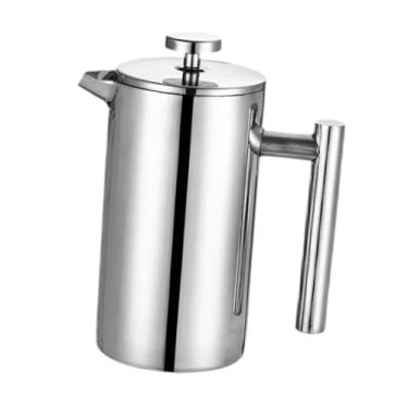 Imagem de WeiLaiKeQi Cafeteira de prensa francesa, cafeteira de presente, filtro fino, resistente ao calor, aço inoxidável, chaleira para expresso, para camping e viagem, Prata, 800ml