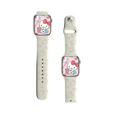 Imagem de Pulseira De Silicone Hello Kitty Para Apple Watch 38mm 40mm 41mm 42mm 