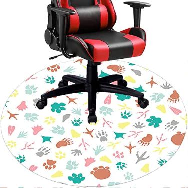 Imagem de Tapete de cadeira de escritório com flores, textura de flor, tapete de cadeira de mesa para piso de madeira de escritório em casa, protetor de piso de pilha baixa, redondo de 91 cm