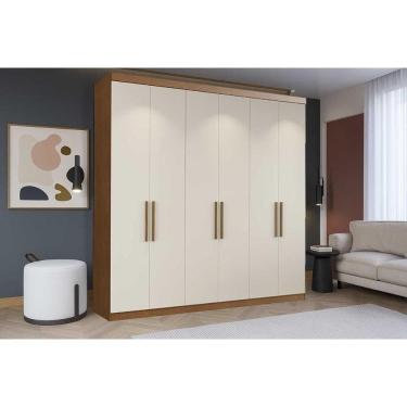 Imagem de Guarda Roupa Casal 6 Portas c/ 2 Gavetas PH 1707 Carvalho Vermontt/Off White - Herval