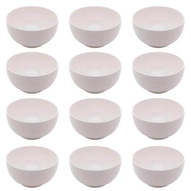 Imagem de Conjunto 12 Bowls 400ml Porcelana Branca Lyor New Bone Lagos Iogurte Açaí Petiscos