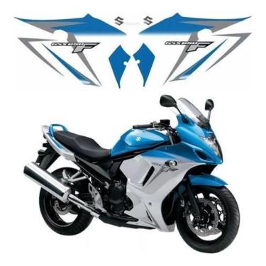 Imagem de Adesivo Suzuki Gsx 650F 2012 Azul E Prata Kit Faixa - Spts