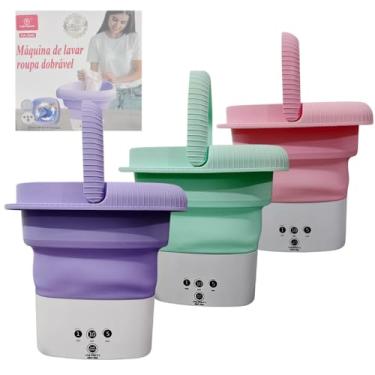 Imagem de Mini Maquina de Lavar Roupas Dobrável com ALÇA 8 Litros Bivolt-2648