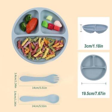 Imagem de Conjunto de Silicone para Alimentação Infantil Snel Home, Azul, único