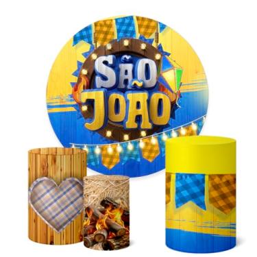Imagem de Trio Capas Cilindro + Painel Redondo Festa Junina (K1FJN060)