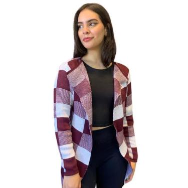 Imagem de Casaquinho Kimono Cardigan Feminino Tricot Trancinha Inverno - Fran & 