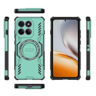 Imagem de Elubugod Capa compatível com Motorola Edge 60 Pro, compatível com MagSafe, compatível com Motorola Edge 60 Pro XT2507-1 Dissipação Cool Anti-queda capas de celular verde