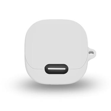Imagem de smaate Capa De Silicone Compatível Com Fones Ouvido Sem Fio Soundcore By Anker Liberty 4 Nc, Mosquetão Protetor, Orifício Para Carregamento, Branco