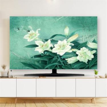 Imagem de HSTANGKY Capa protetora de tela para TV, tela de TV, tecido macio, poliéster, LCD, LED, TV, universal, plano/curvado, para desktop/monitor de computador, flor decorativa||40-43 polegadas