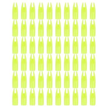 Imagem de PATIKIL Arcos de flechas de arco 7 mm, 60 peças de substituição de cola de plástico para flechas de caça, arco recurvo, amarelo