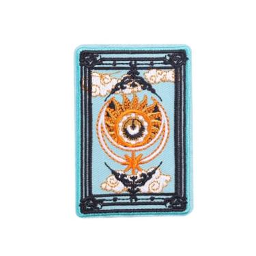 Imagem de Ruoming Ruoming 1 peça de adesivos decorativos para cartas de tarô, design místico bordado, sol e lua, apliques costurados DIY para roupas e acessórios (Tarot10)