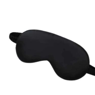 Imagem de Máscaras de olhos de cetim ultraconfortáveis em cores brilhantes, máscaras de olhos unissex (PRETA + PROTETOR AURICULAR,2UNI)