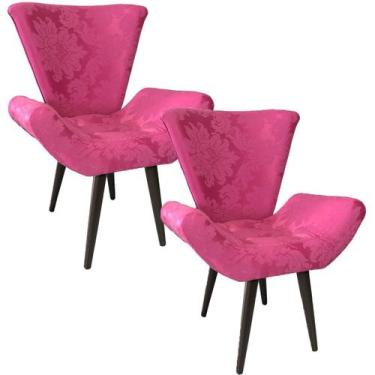 Imagem de Kit Duas Poltronas Decorativa Elegance 01 Pink - Sua Casa Decor