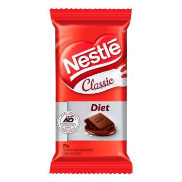Imagem de Chocolate Nestlé Classic Diet com 25g, 25g, 1 unidade, Ao leite