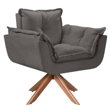 Imagem de Poltrona Opalla Giratória Madeira Suede D Salla
