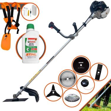 Imagem de Aparador de Grama Profissional À Gasolina Anmax CG430B 43cc 1,7HP 12.000rpm Roçadeira Multifuncional Lateral Com 6 Opões de Cortes + ÓLEO STIHL 2T