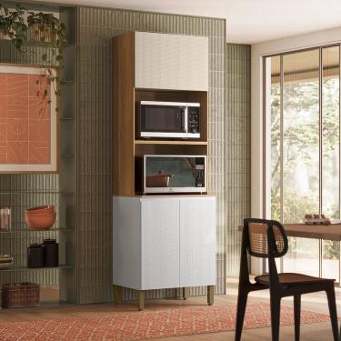 Imagem de Paneleiro Duplo Forno para Cozinha 3 Portas Art Freijó / Ártico / Soft