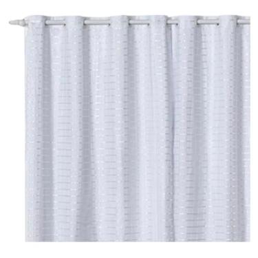 Imagem de Cortina para janelas com Blackout Pvc Com Tecido Voil Xadrez 2,00 M X 1,40 M - Modelo Premium (branco)