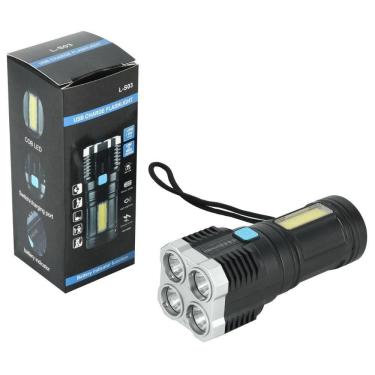 Imagem de Lanterna Led à Prova D`água 4 Núcleos Potente Usb Recarregável