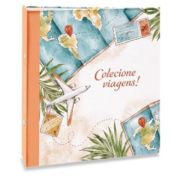 Imagem de Álbum de fotos Ical, encadernação tradicional, para 120 fotos 10x15cm - envelope plástico transparente - linha Viagem - modelo colecione viagens - 715