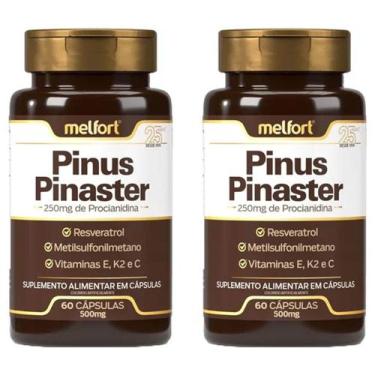 Imagem de Kit 2x Pinus Pinaster Resveratrol MSM Vitaminas C E K2 60 Caps 500mg M