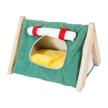 Imagem de MotiveTech Cama para porquinho-da-índia, plataforma de atividades para esconder hamster, casa quente para esconder porquinho-da-índia para brincar, ratos, Verde