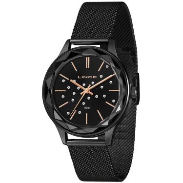 Imagem de Relógio LINCE feminino analógico strass preto LRN4782L40 P1PX