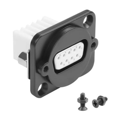 Imagem de QIANRENON Adaptador DB9 Soquete de montagem em painel DB9 fêmea para terminal de crimpagem de 9 pinos, conector serial D-SUB 9 pinos, com orifício de parafuso, para extensão de porta RS232/RS485/RS422